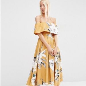 ASOS Premium Off Shoulder Bardot Midi